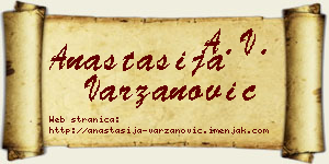 Anastasija Varzanović vizit kartica